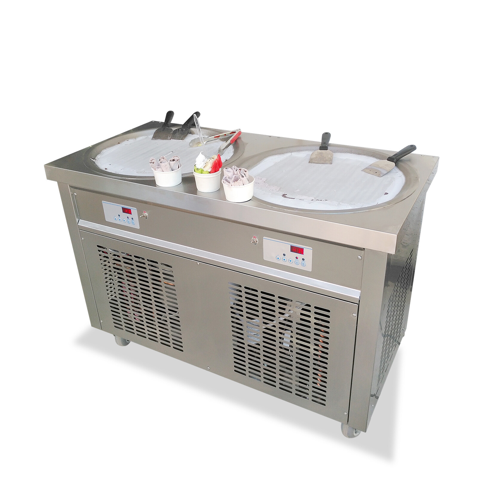 Kolice ETL commnercial 22" double round pans fried ice cream machine