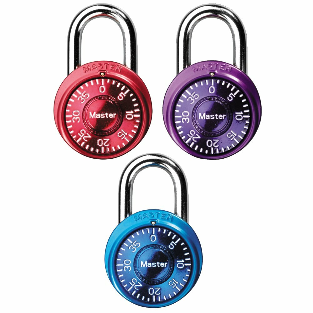 Master Lock 1533TRI Mini Combination Padlock, 1-9/16" General Security (3 Pack)