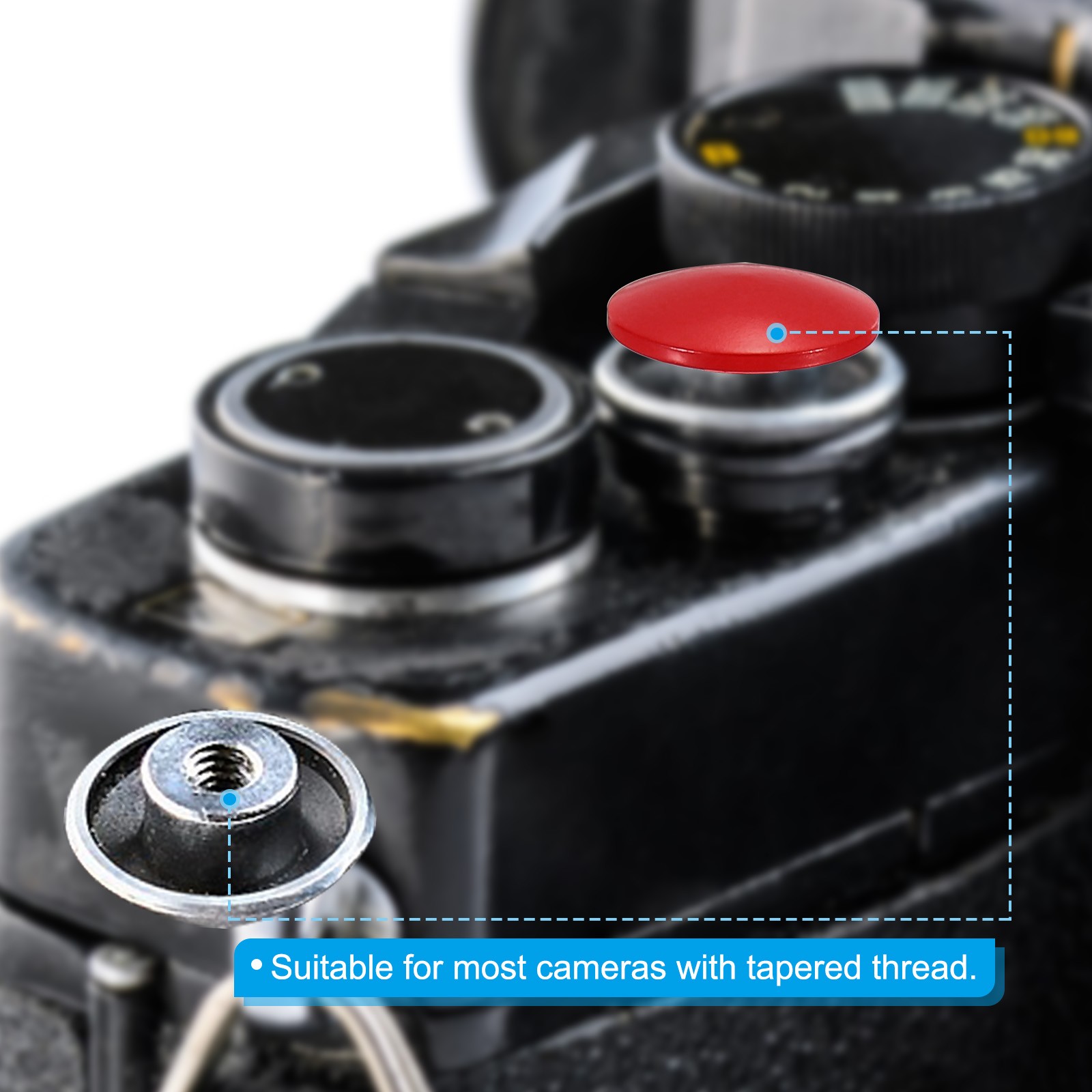 Soft Shutter Release Button Pure Copper Camera Shutter Button, Black 4pcs