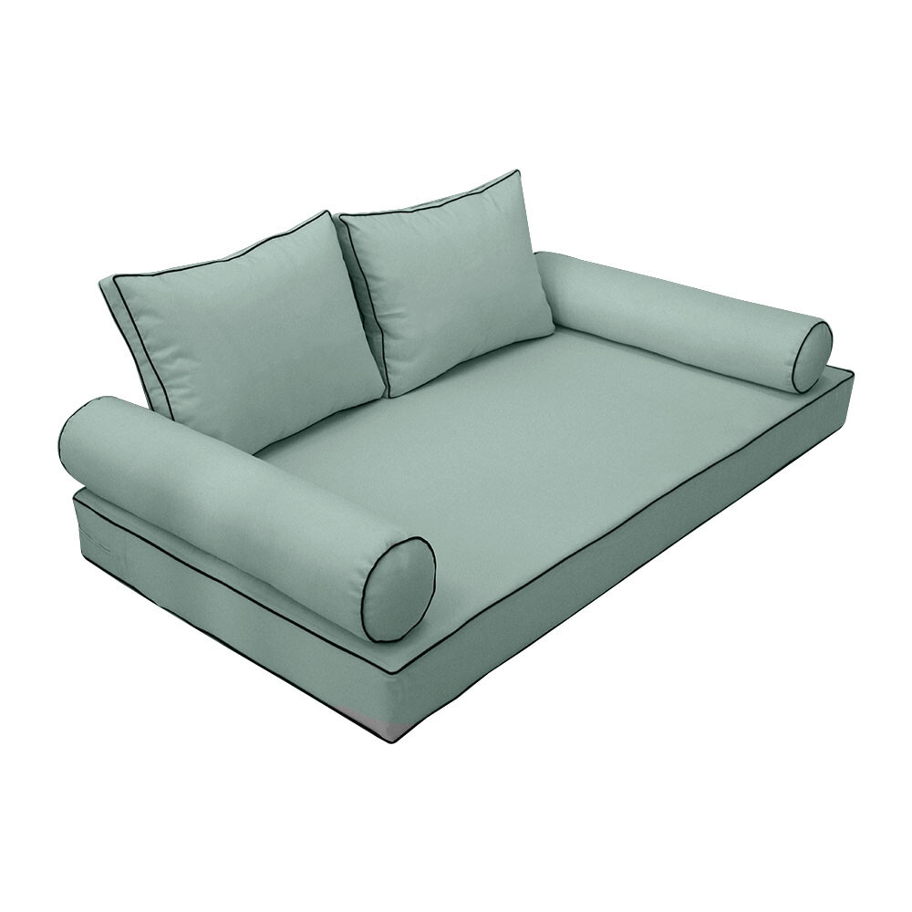 |SLIPCOVER ONLY| S1 Daybed Mattress Bolster Back Covers Contrast Trim Twin AD002
