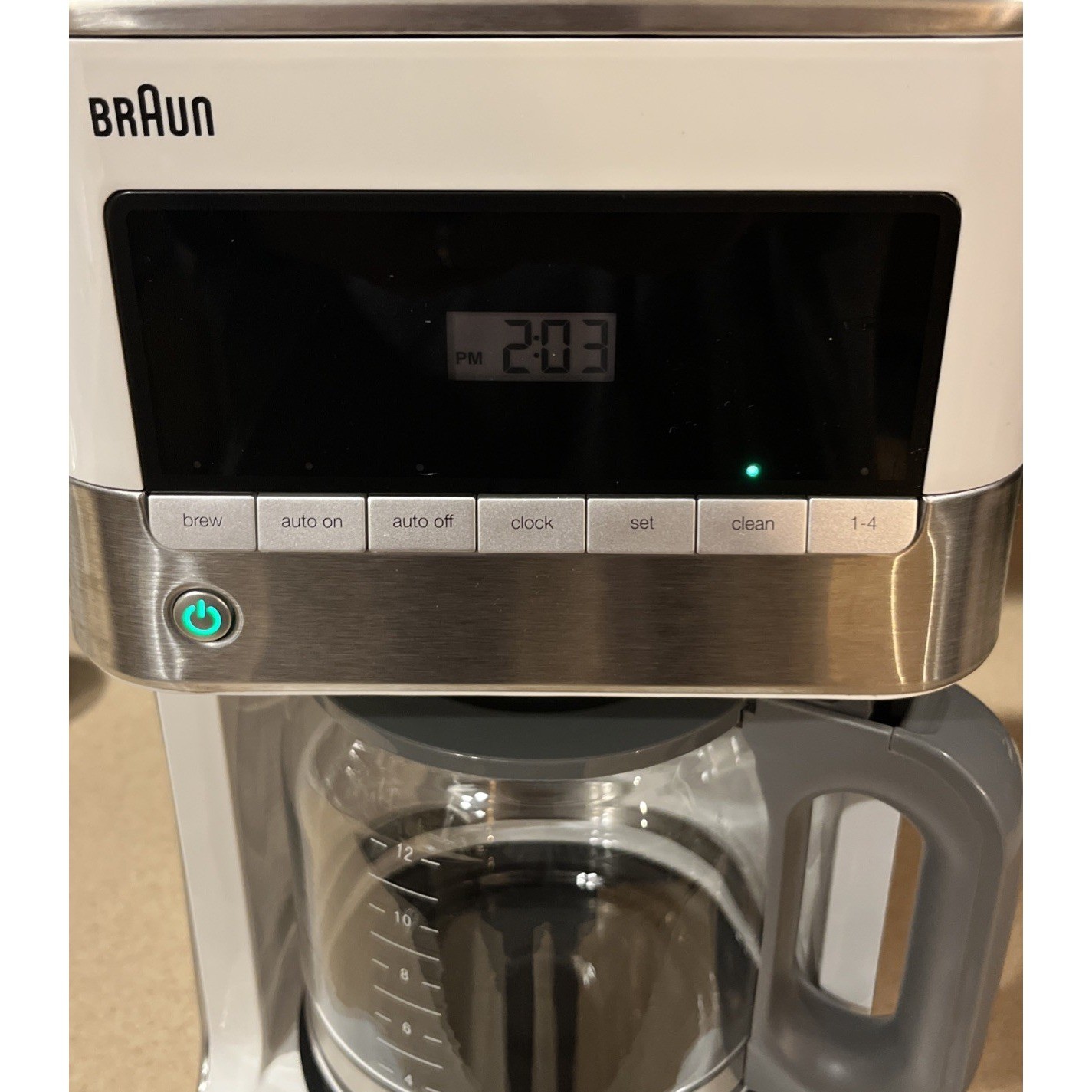 Braun PureFlavor 12 Cup Programmable Coffee Maker White Stainless KF7150WH