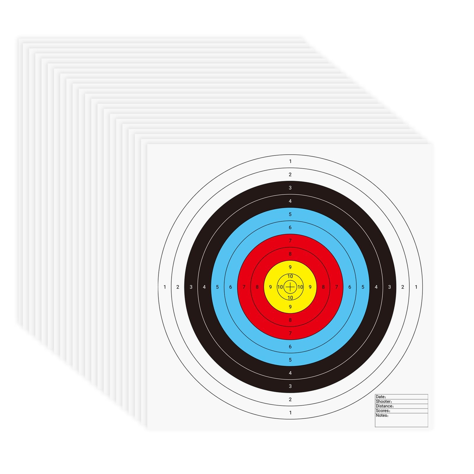 suituts 50Pcs Bullseye Paper Shooting Targets for 16"x16"-50pack, Colorful
