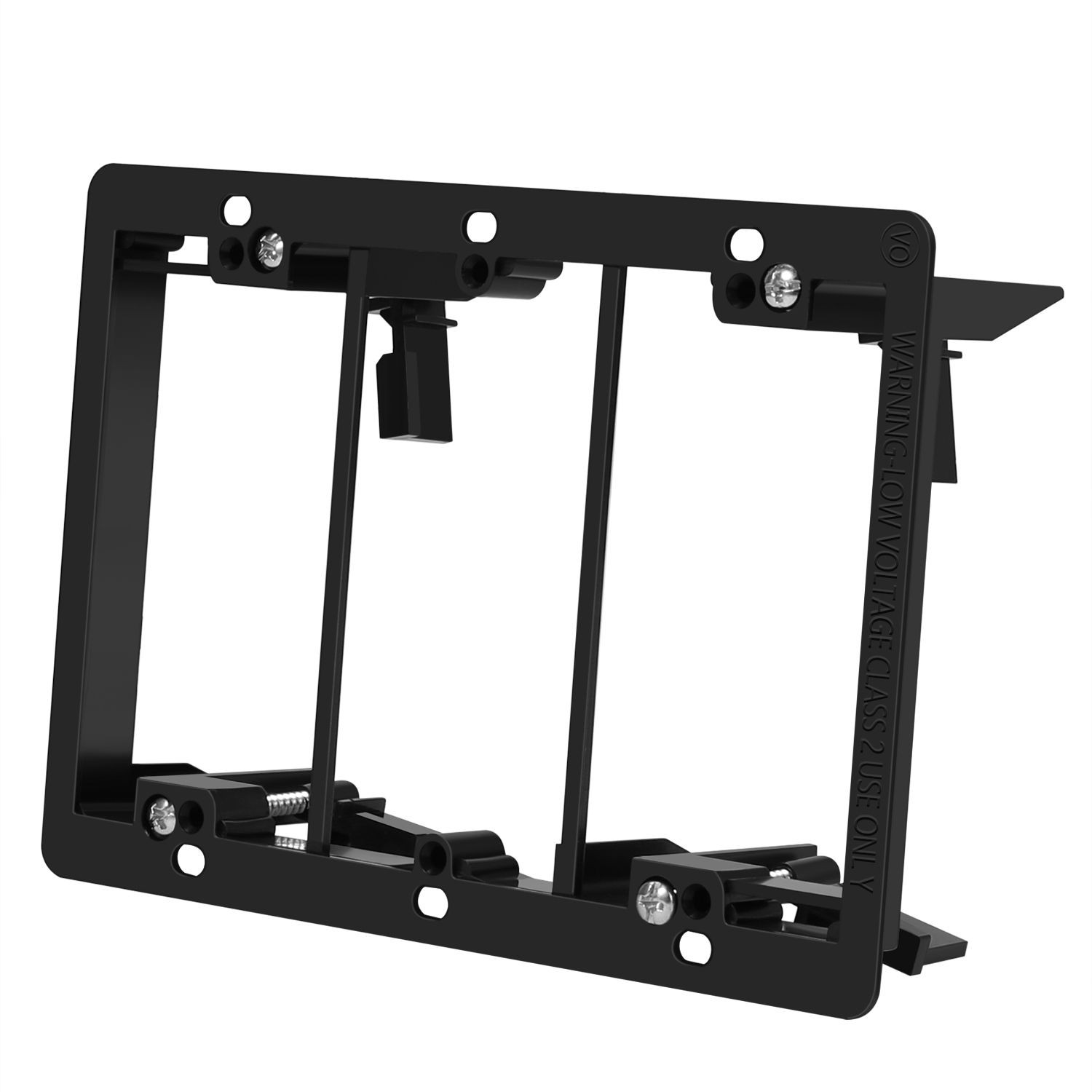 Low Voltage Mounting Bracket, Horizontal/Vertical, Black, 3-Gang