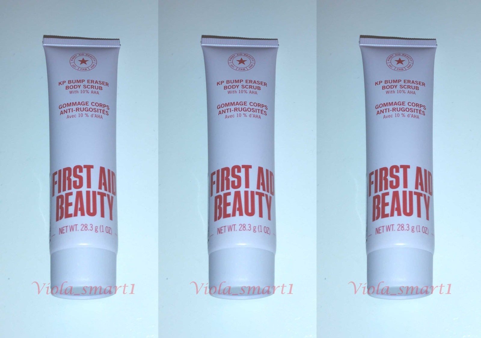 3x FIRST AID BEAUTY KP Bump Eraser Body Scrub With 10% AHA 1oz/28.3g Travel Size