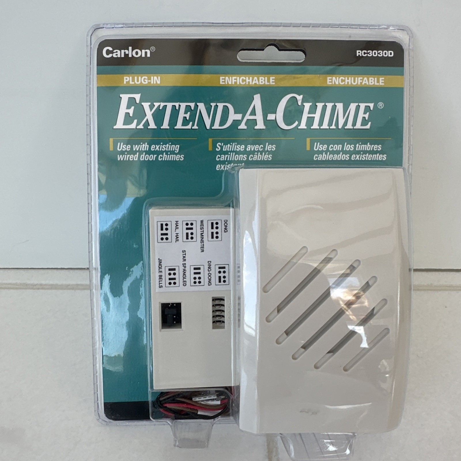 Carlon RC3030D Extend-A-Chime Doorbell Sound Extender 150 ft. Range New Sealed