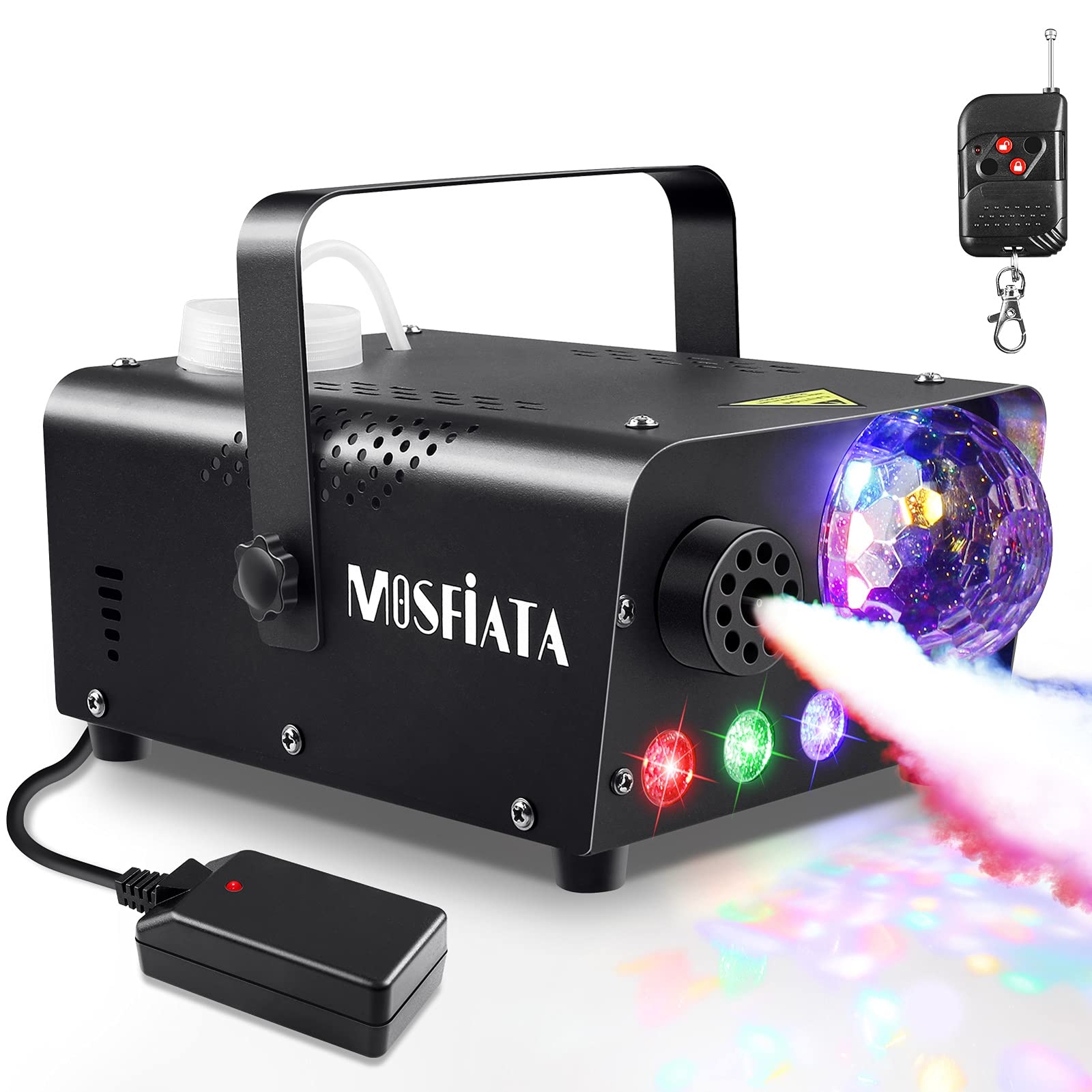 Fog Machine with Disco Ball Lights 600W Smoke Machine with RGB LED Lights 230...