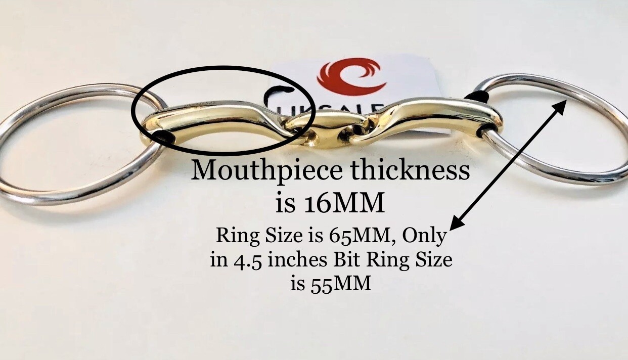 Loose Ring Snaffle Bit Turtle Angled Curved MP (UKSALES25®) *SAME DAY DISPATCH*