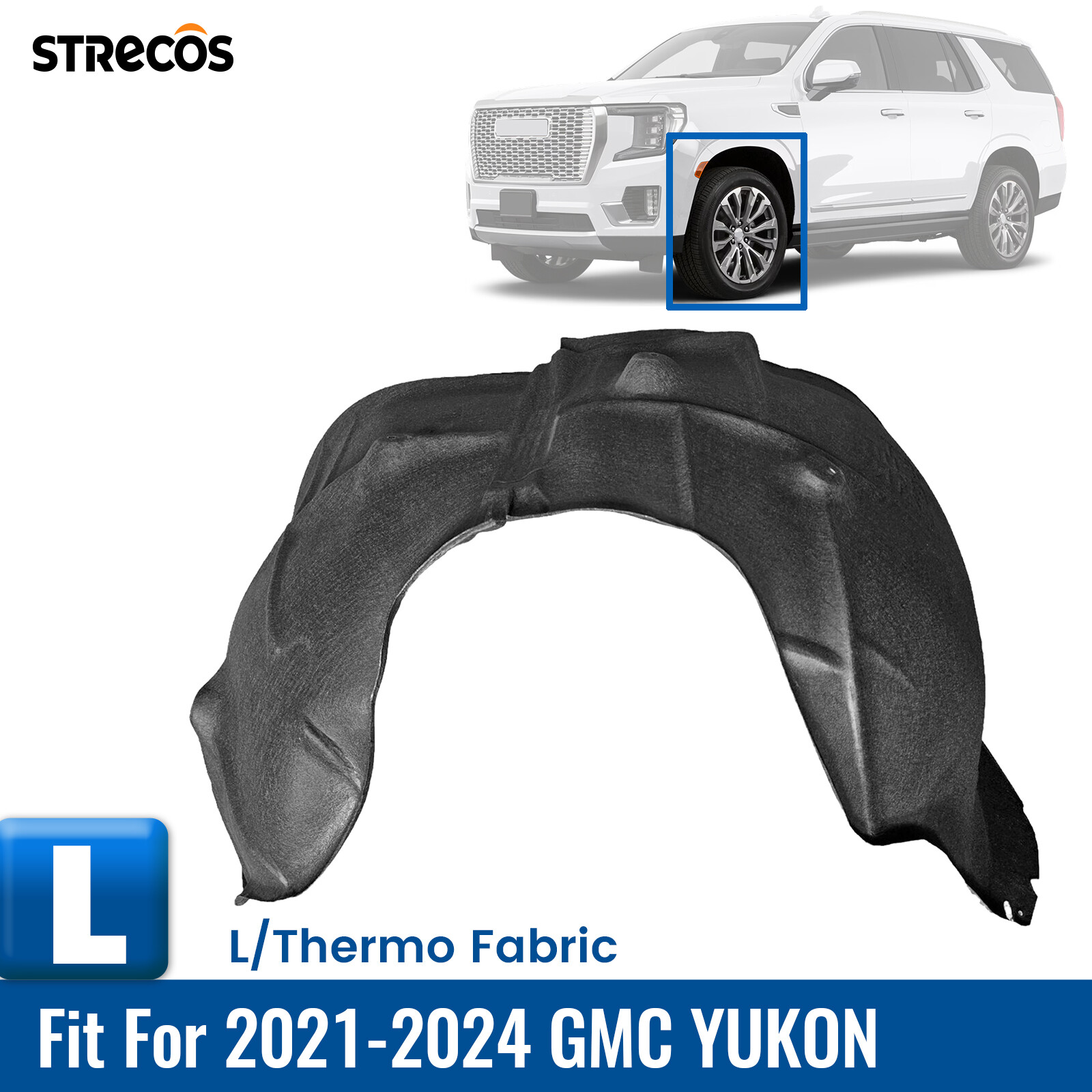 Front Fender Liner For 2021-2024 GMC Yukon XL Thermo Fabric Left Driver Side