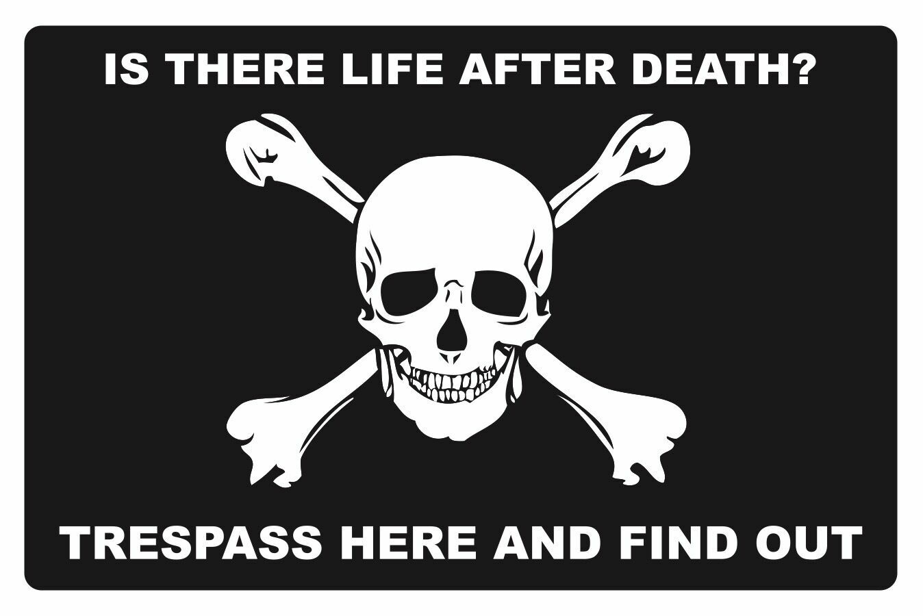 Is There Life After Death...Trespass Here and Find Out - SECURITY SIGN- #PS-498
