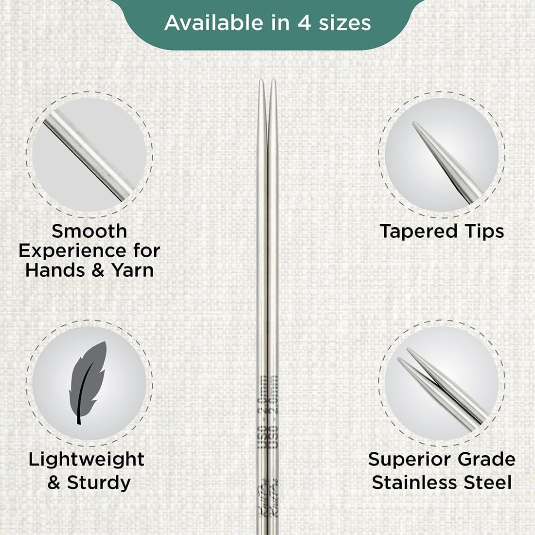 KnitPro Stelo Petite Interchangeable Circular Knitting Needles 4" Size 0-2
