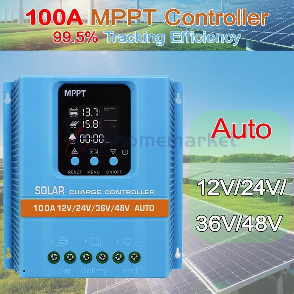 4800W MPPT Solar Charge Controller 12V/24V/36V/48V Battery 100A PV Regulator US