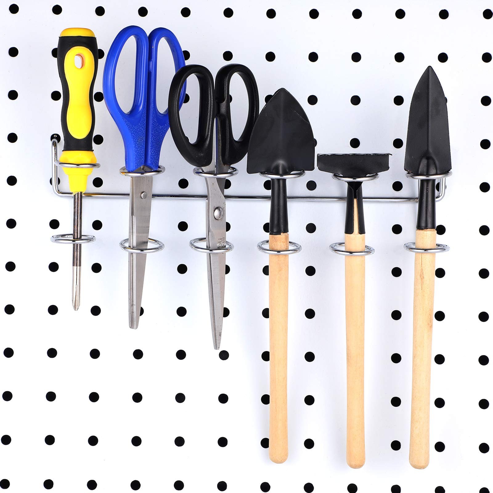 Ripeng 4 Pieces Pegboard Screwdriver Holders Peg Board Organizer Silver