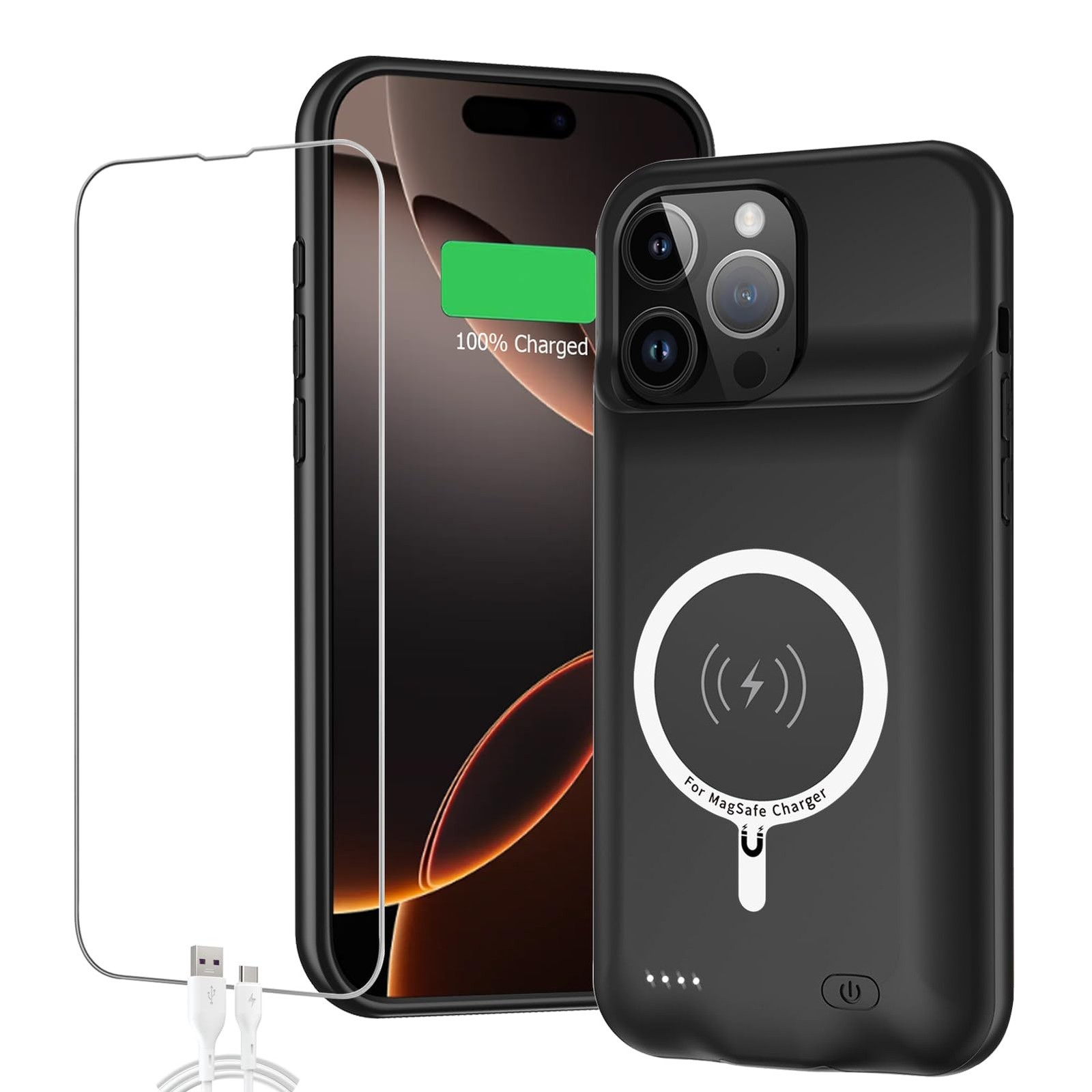 Battery Case for iPhone 16 Pro Max, 12000mAh High Capacity Portable Charger C...