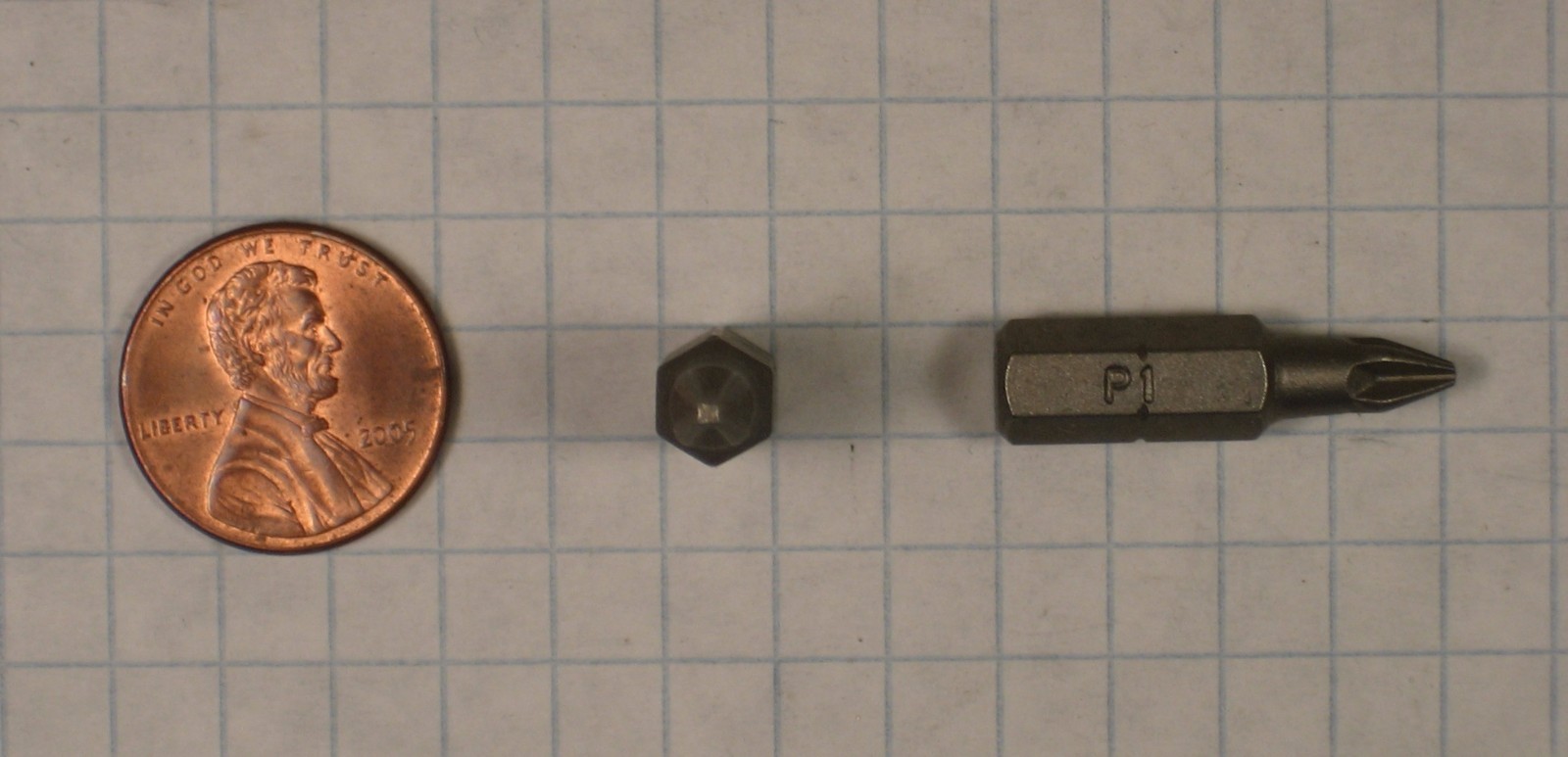 PRACTICAL PRODUCTS #PB-1SM 1/4" HEX INSERT SCREWDRIVER BITS, PHILLIPS #1 TIP