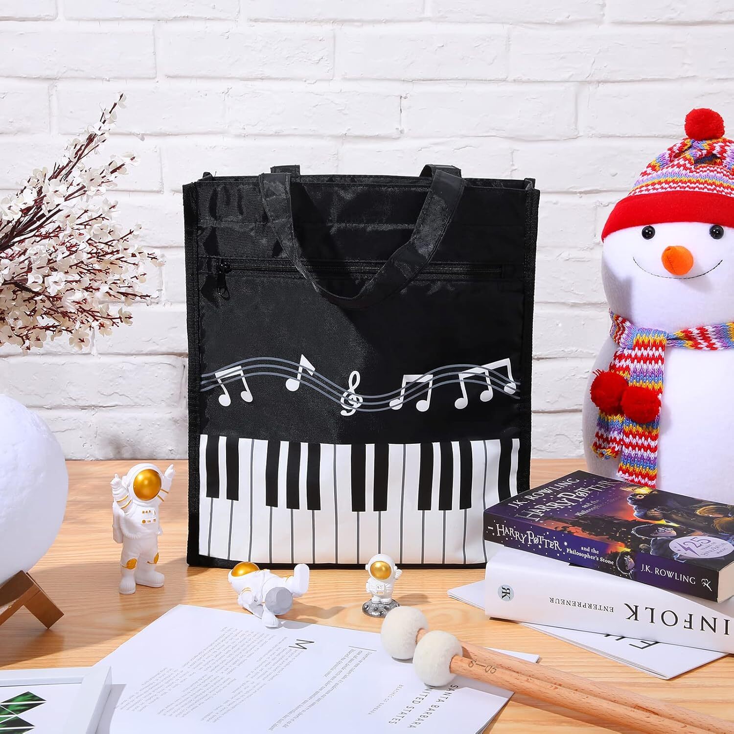 Cunno 4 Pcs Small Piano Music Bag Keys Handbag Reusable Tote Bag...