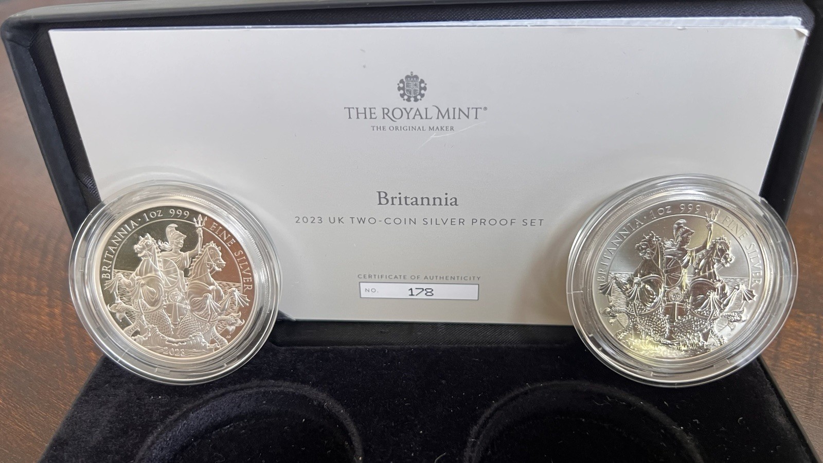 LIMITED EDITION 2023 Britannia 2-Coin Silver Proof Set in OGP with COA  #178/520