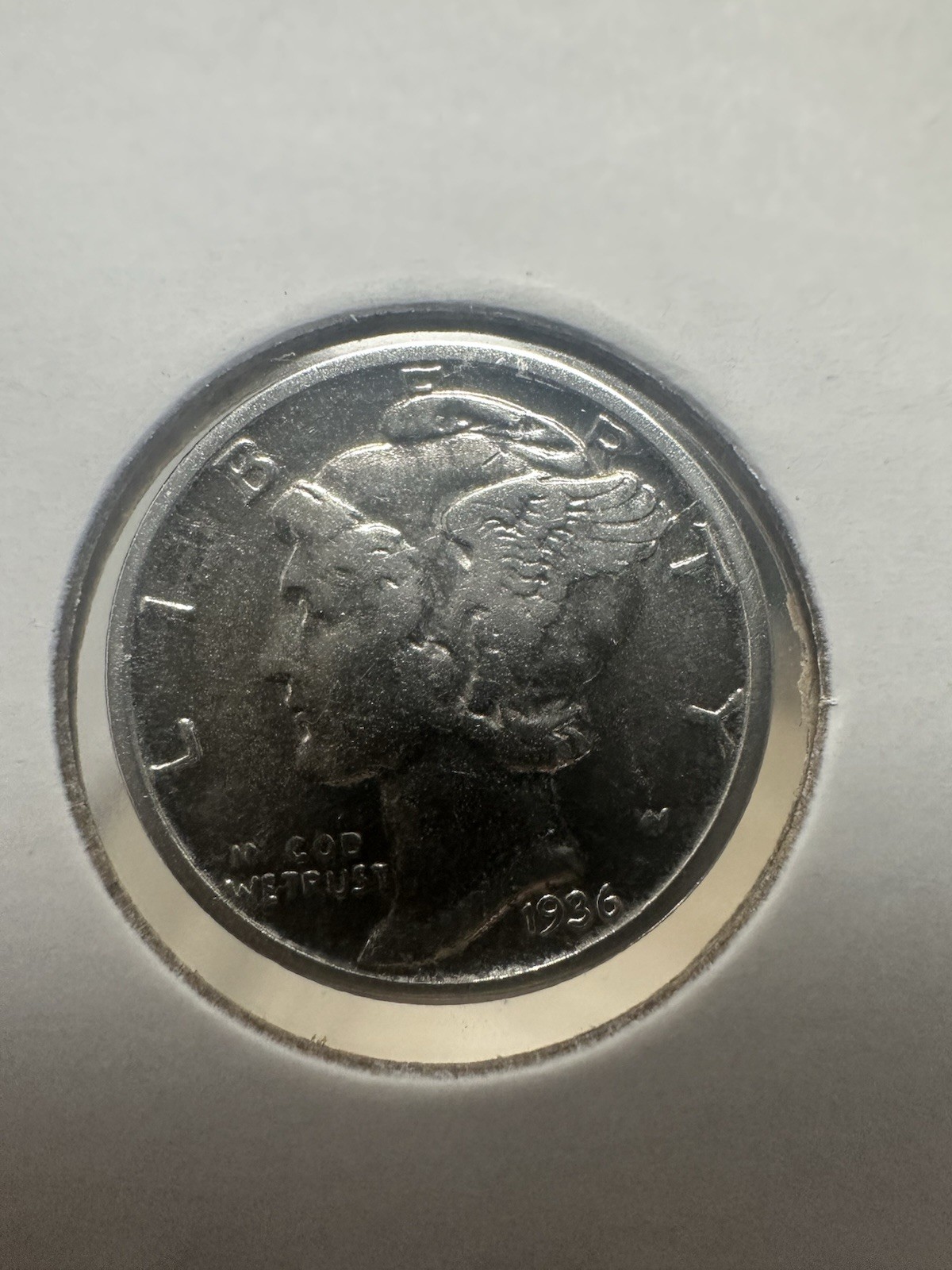 1936 Mercury Dime, 90% Silver 10c US Coin, Philadelphia Mint Uncirculated