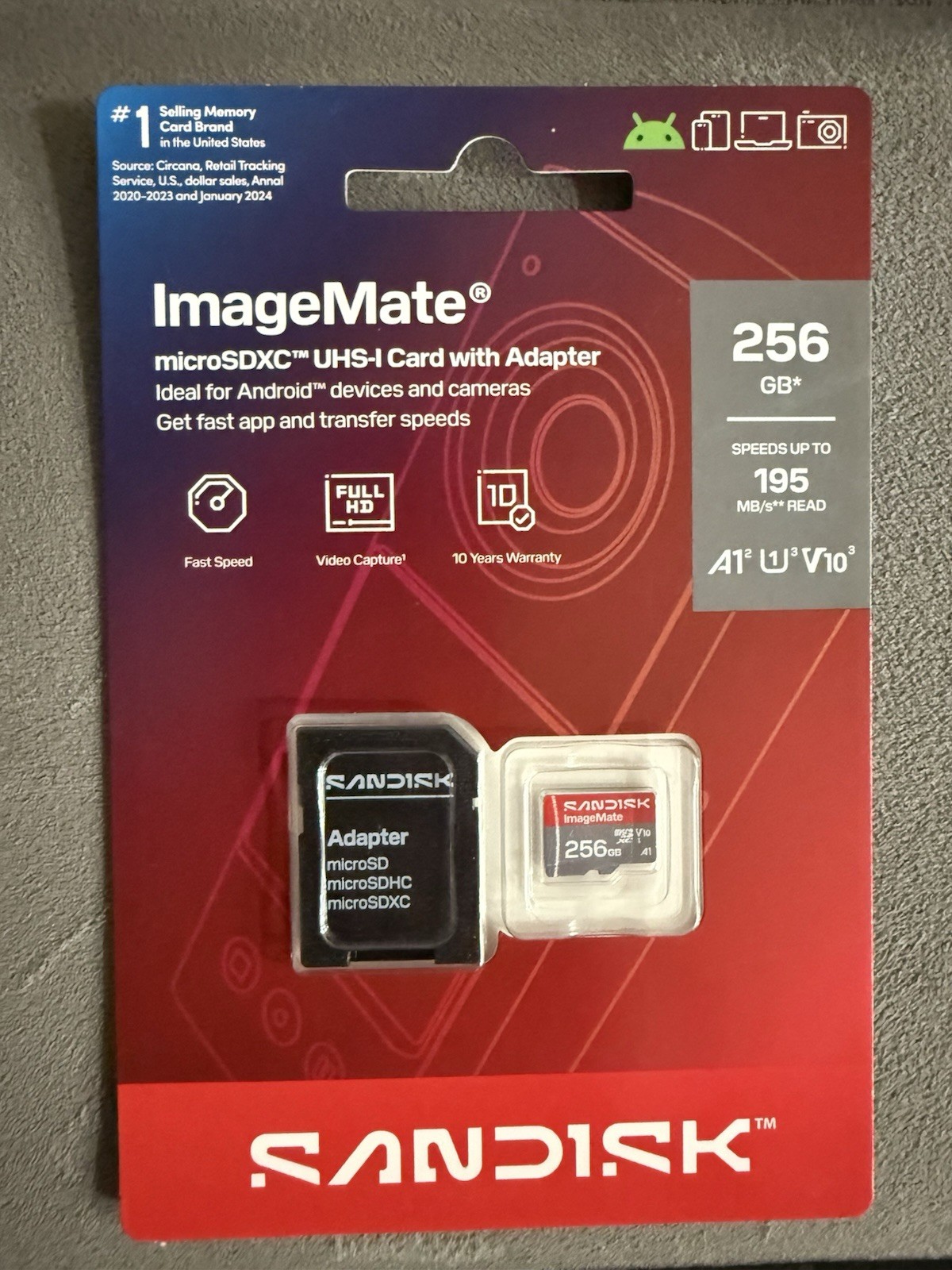Genuine SanDisk ImageMate 256GB microSDXC UHS-I Memory Card 195MB/s New