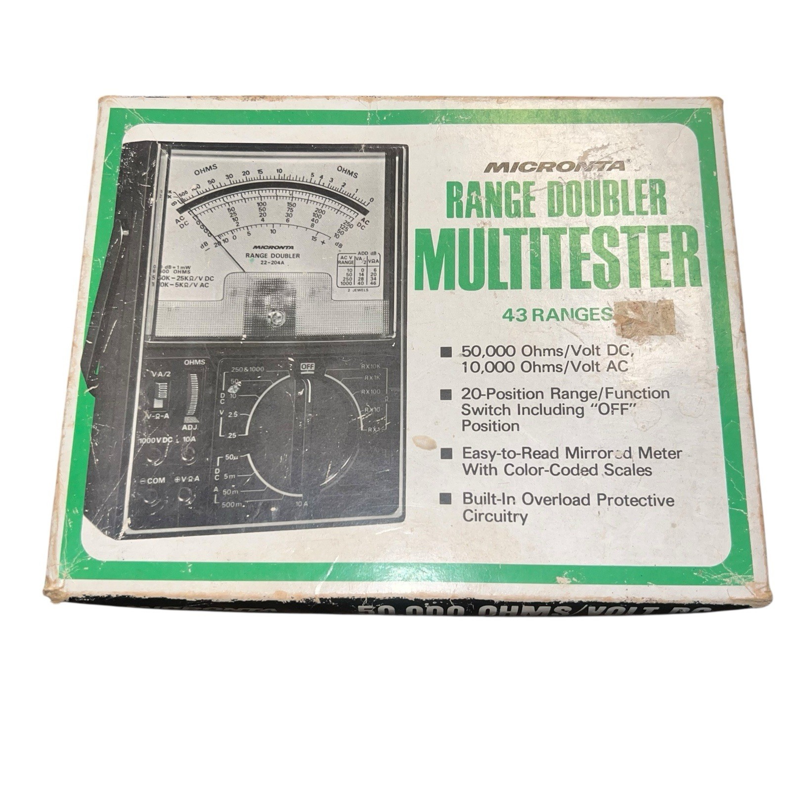Micronta 43 Range Doubler Multitester 22-204B Original Box Vintage Radio Shack