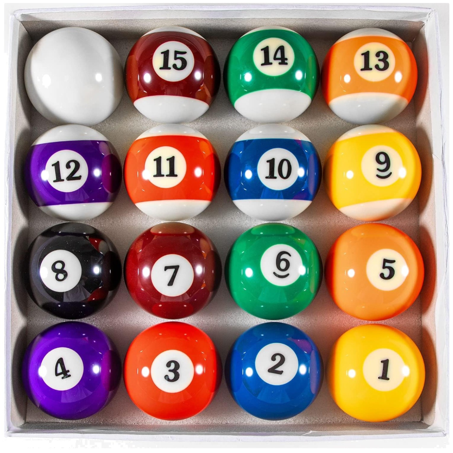 Official Size Billiard Balls - 2-1/4" Pool Table Set