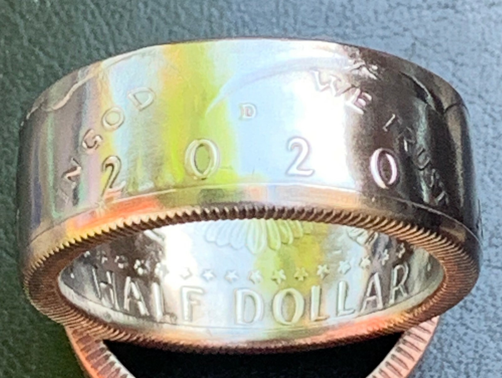 1971-2023 Kennedy Half $ Coin Ring, Size 8-17, Pick the year. Handmade. Free S&H