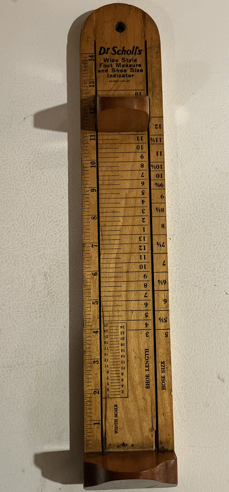 Vintage 1930s Dr. Scholl’s Wood Foot Measure Podiatrist Shoe Size Device