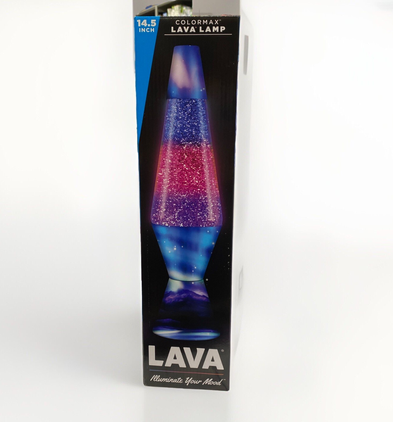 Lava Lamp 14.5" Colormax Northern Lights Glitter - Silver Glitter - Clear Liquid