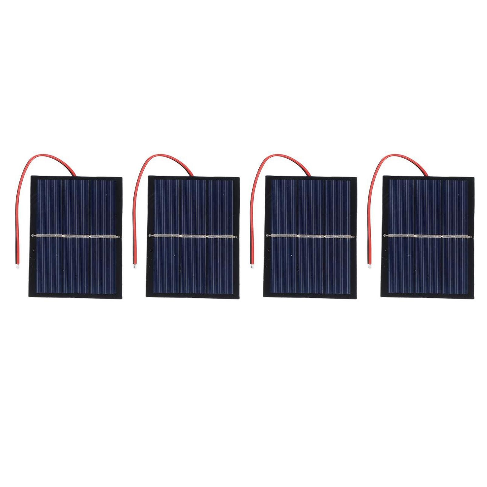 4 Pack 065W 15V Small Solar Panels Wired for Portable Electronics Power 60x80mm