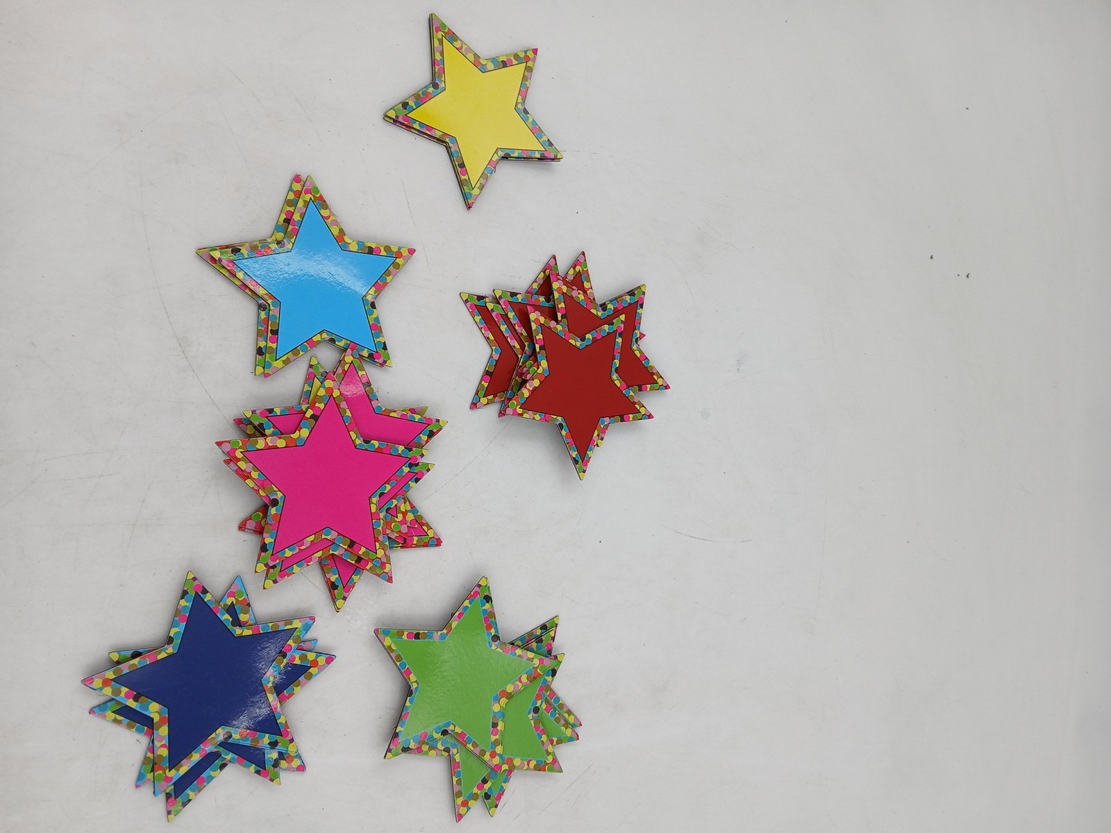 Set of 64 Colorful Polka Dot Star Magnets Classroom Bulletin Board Accents Decor