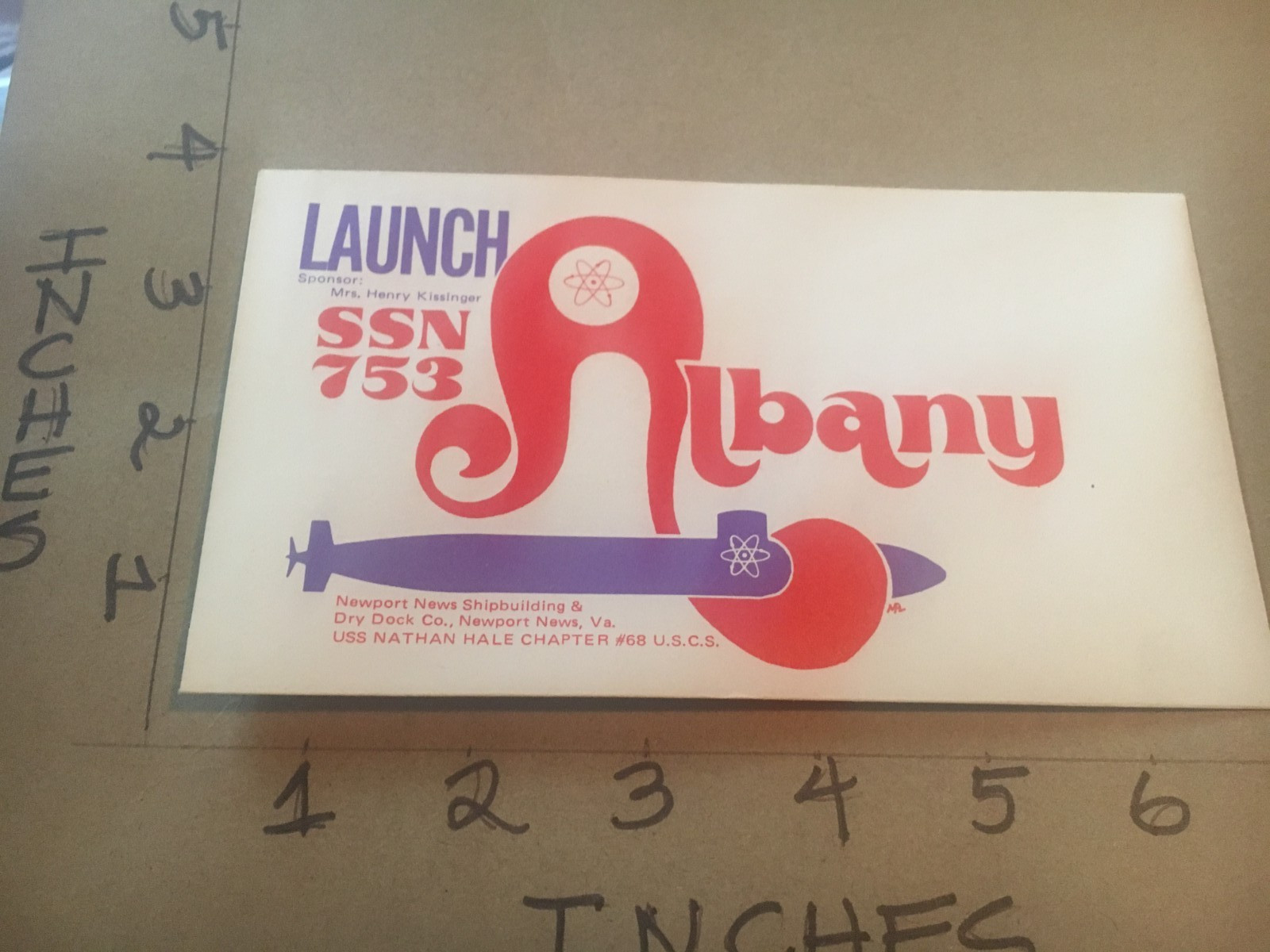 US Navy USS Albany SSN 753 Submarine Commissioning & Launching Envelope