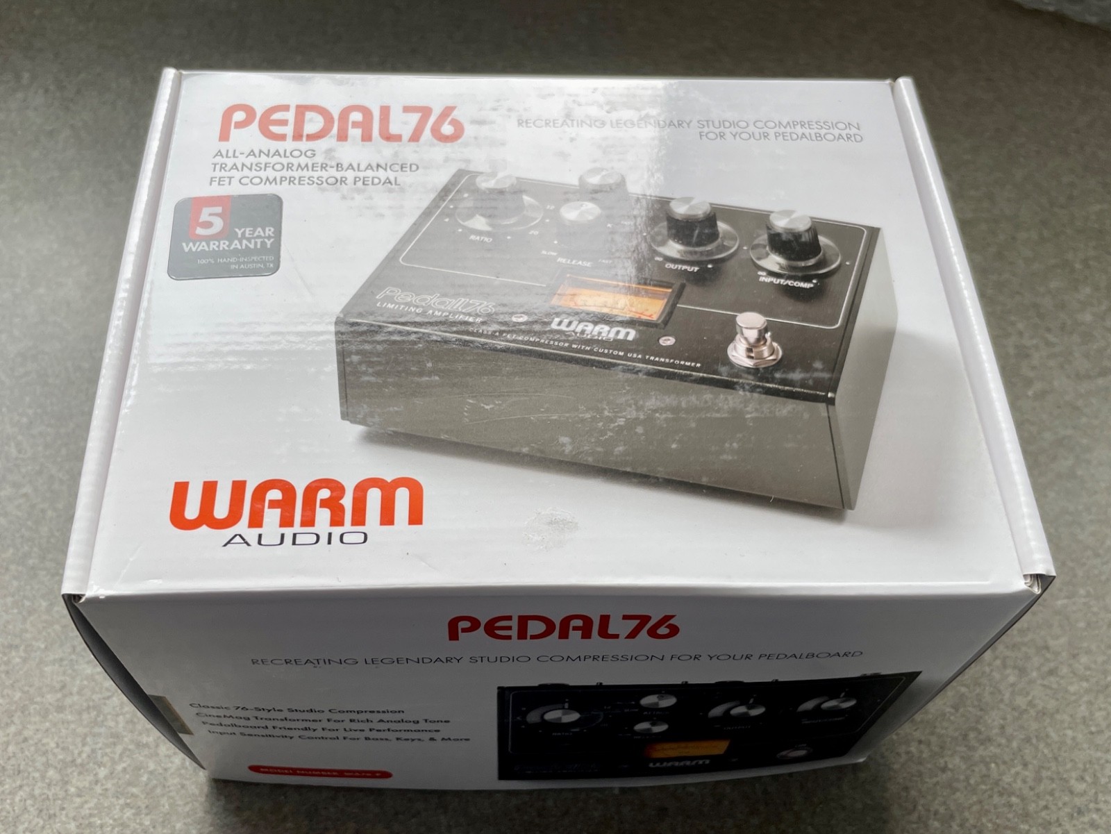 Warm Audio Pedal76 AllAnalog FET Compressor Effects Pedal Brushed Carbon