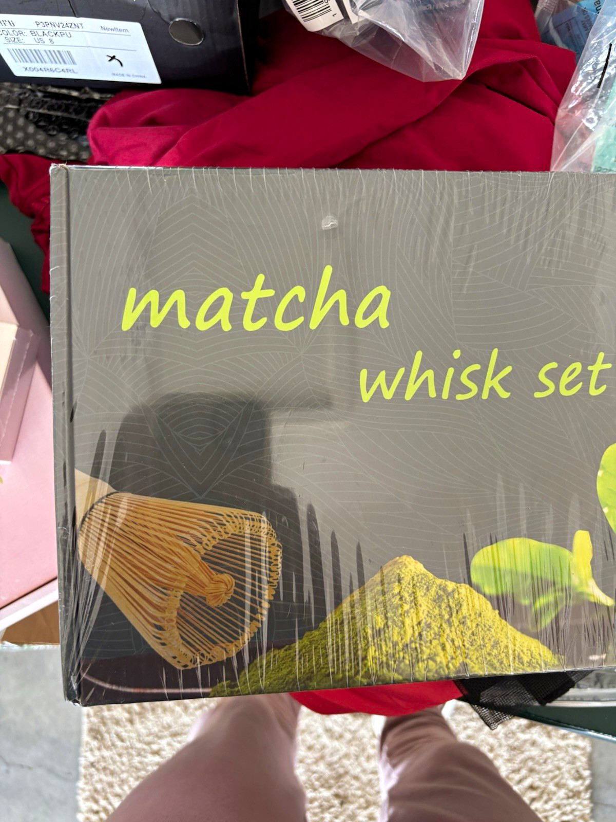 JIANYI Matcha Whisk Set 4-Piece Bamboo Gray/Green Hand Wash Only X004LJAD2F