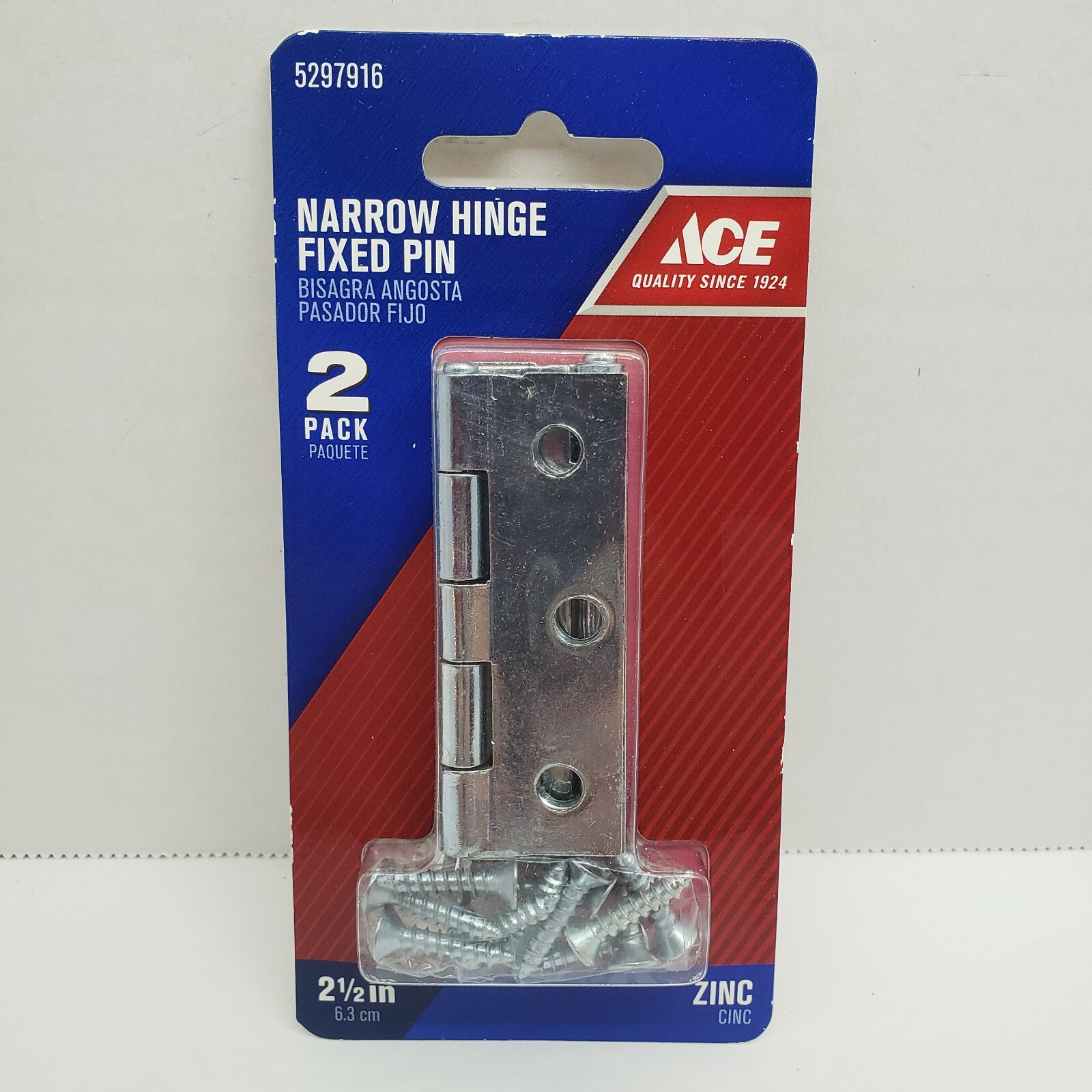 ACE Narrow Hinge Zinc  2  Pack  2-1/2"  #5297916
