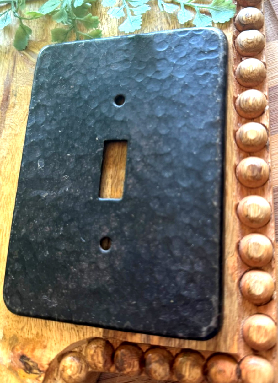 Light Switch Plate Wall Cover Toggle Distressed Black Rustic METAL VTG Farmhouse