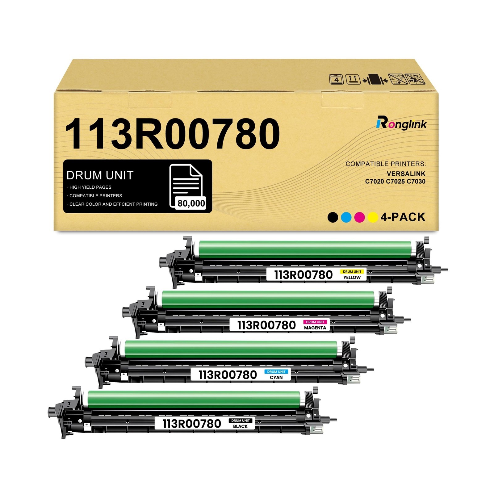 113R00780 Drum Unit Set Replacement for Xerox VersaLink C7030 C7025 C7020 Dru...