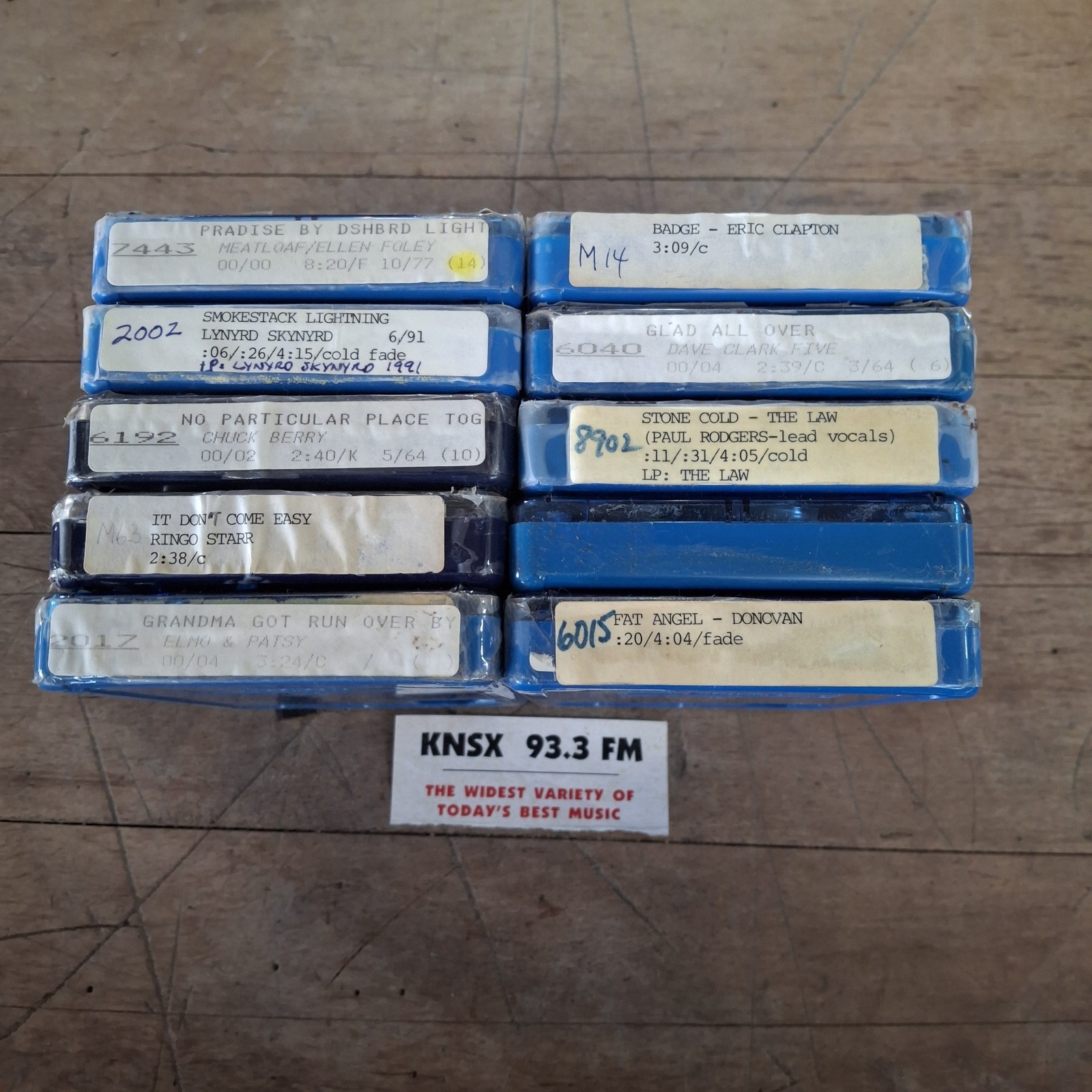 Vintage NAB Audio Carts Meat Loaf Clapton Skynyrd Chuck Berry Radio
