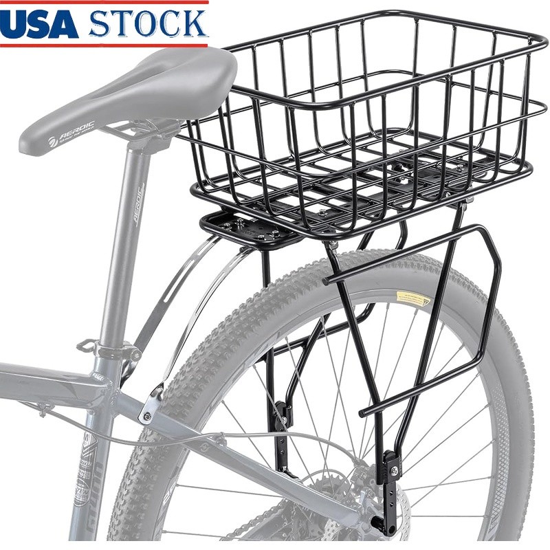 Adjustable Bike Rear Rack Panniers Cargo Touring Bicycle Mount Frame Aluminum US