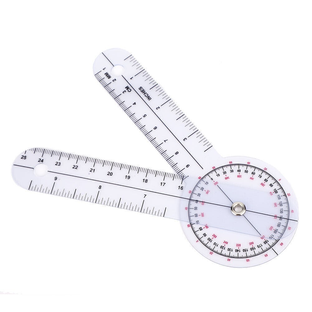 3Pcs 6/8/10inch 360 Degree Protractor Angle Medical Ruler Spinal Goniometer