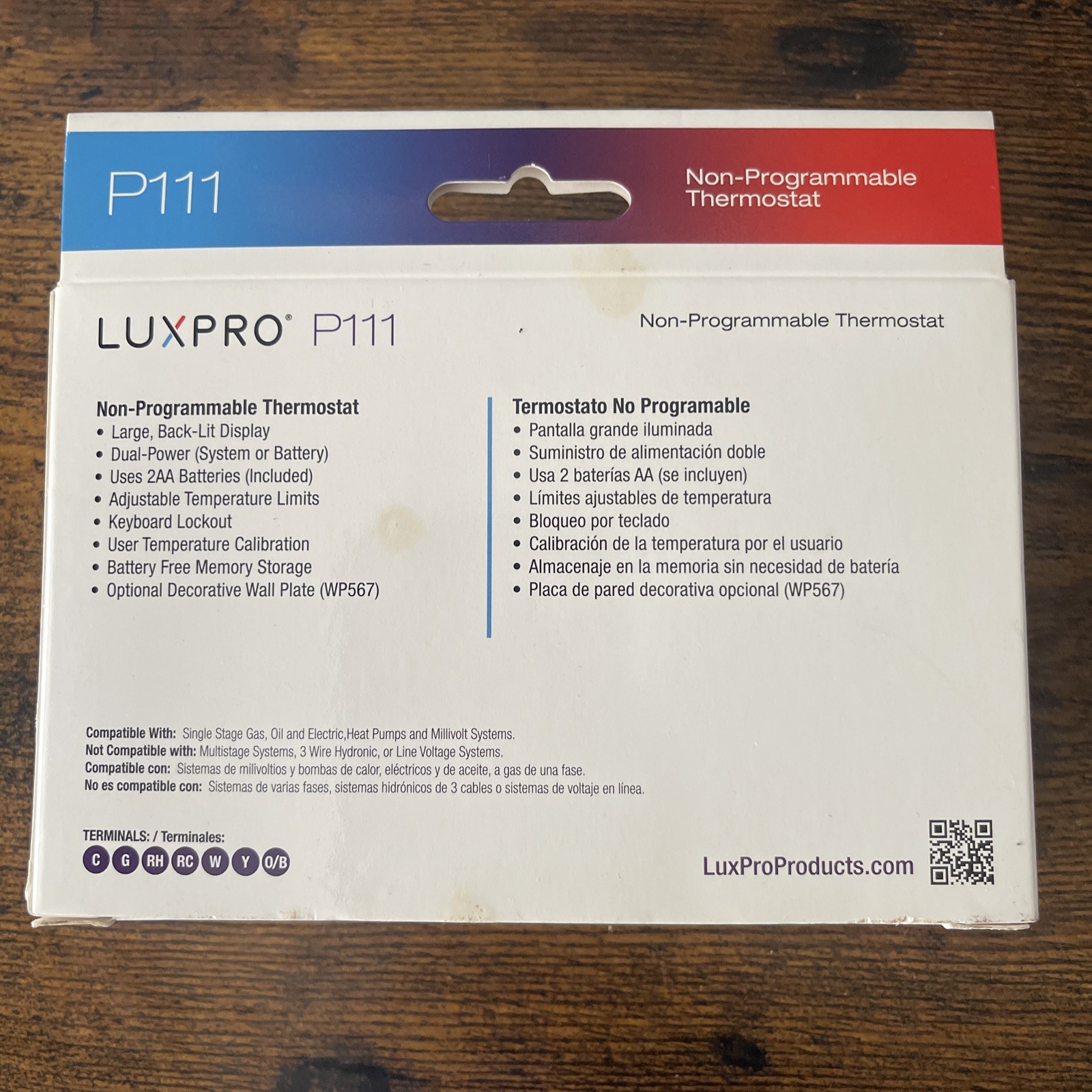 LuxPro P111 Non-Programmable Digital Thermostat