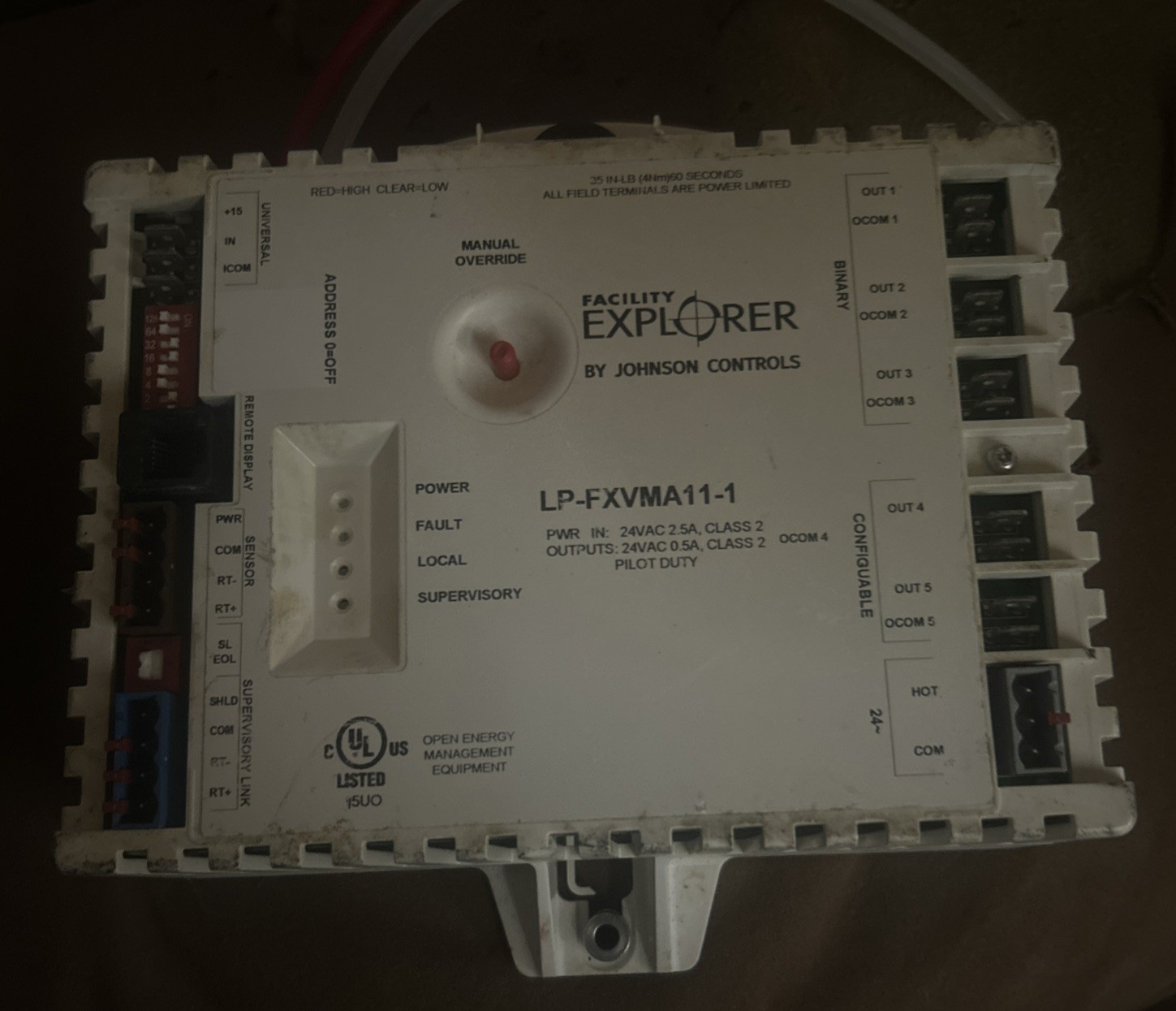 Facility Explorer By Johnson Controls LP-FXVMA11-1 Box Controller