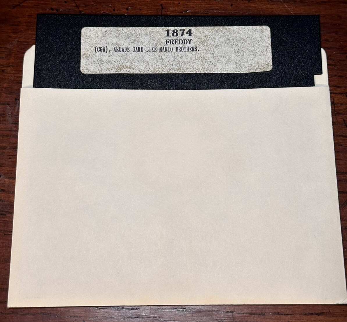 IBM PC 5.25" Floppy Disk Freddy (CGA) Arcade Game Like Mario Brothers Vintage