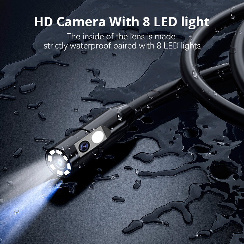 KERUI Endoscope Camera with Lights Dual Lens Borescope 32.8FT Cable 4.3" Screen