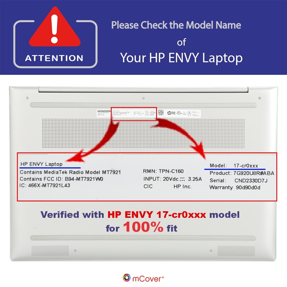 NEW mCover® Hard Case for 2021 ~ 2023 17.3" HP ENVY 17-CRxxxx 17-CHxxxx laptop