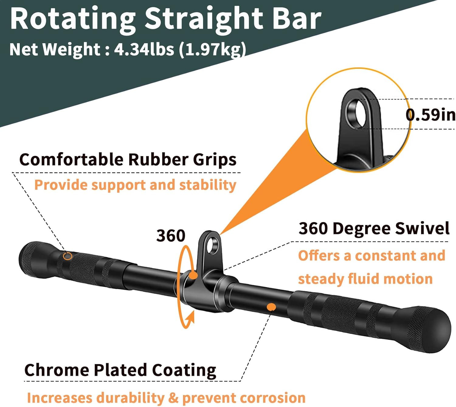 Solid Cable Machine Attachment, Cable Attachments for Gym, Gym Cable Attachments