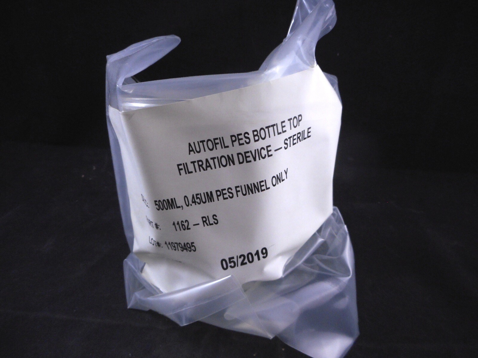 FOXX Plastic Bottle Top Filtration 500mL Autofil 0.45µm High Flow Funnel 24/CS