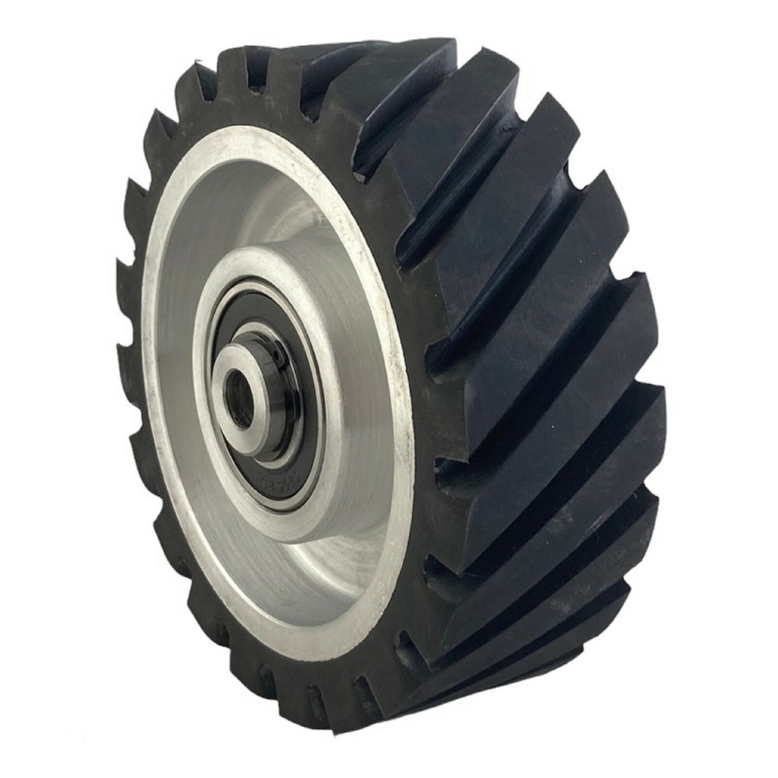 6" Serrated Polyurethane Rubber Contact Wheel For Belt Grinder Dynamic Balance