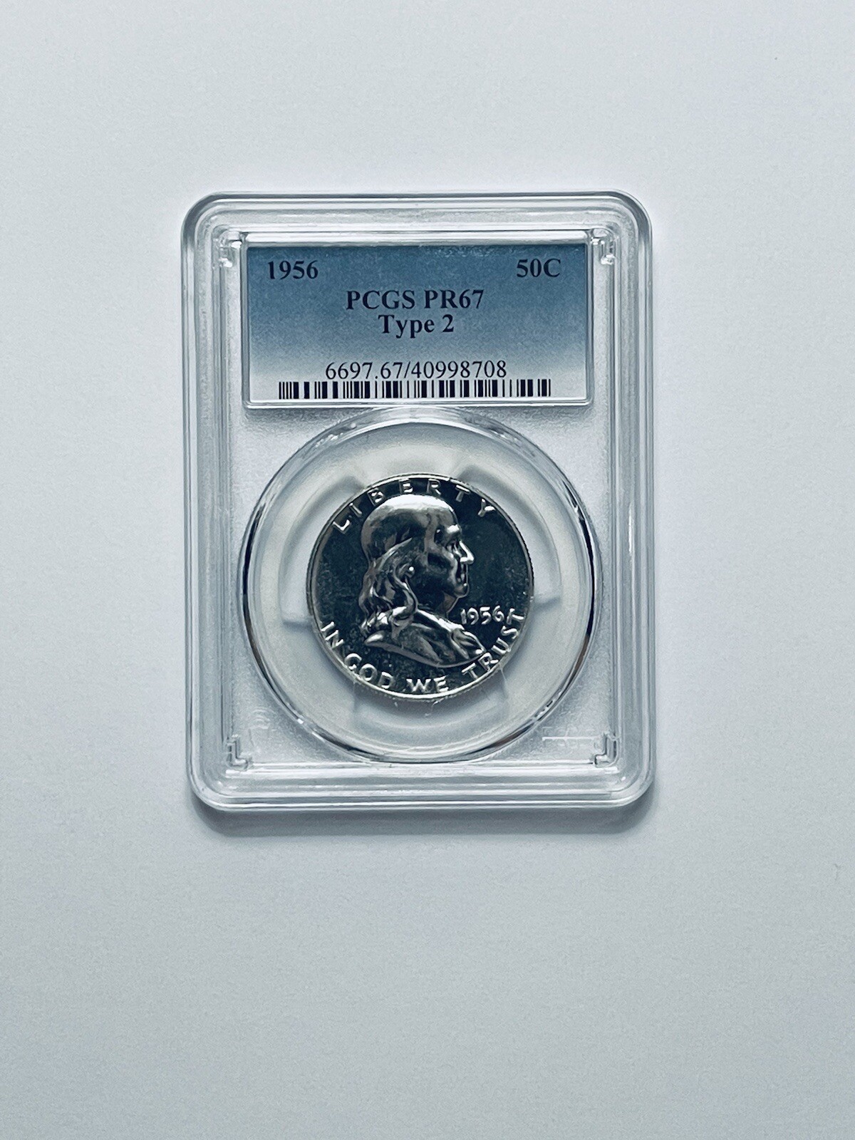 1956 Franklin Silver Half Dollar Type 2 PCGS PR67