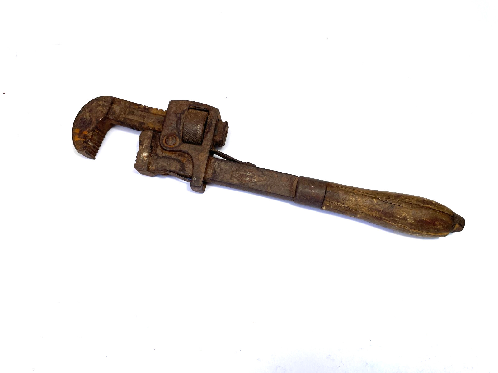 Vintage Wood Handle Stillson #12 Pipe Wrench By The Walworth Mfg. Co.