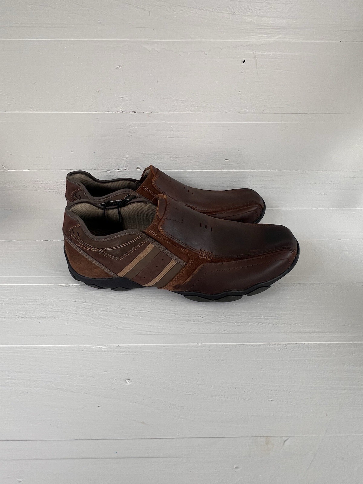 Skechers Men Diameter Zinroy SZ 12 Leather Shoes 64275 EW CDB Brown Size