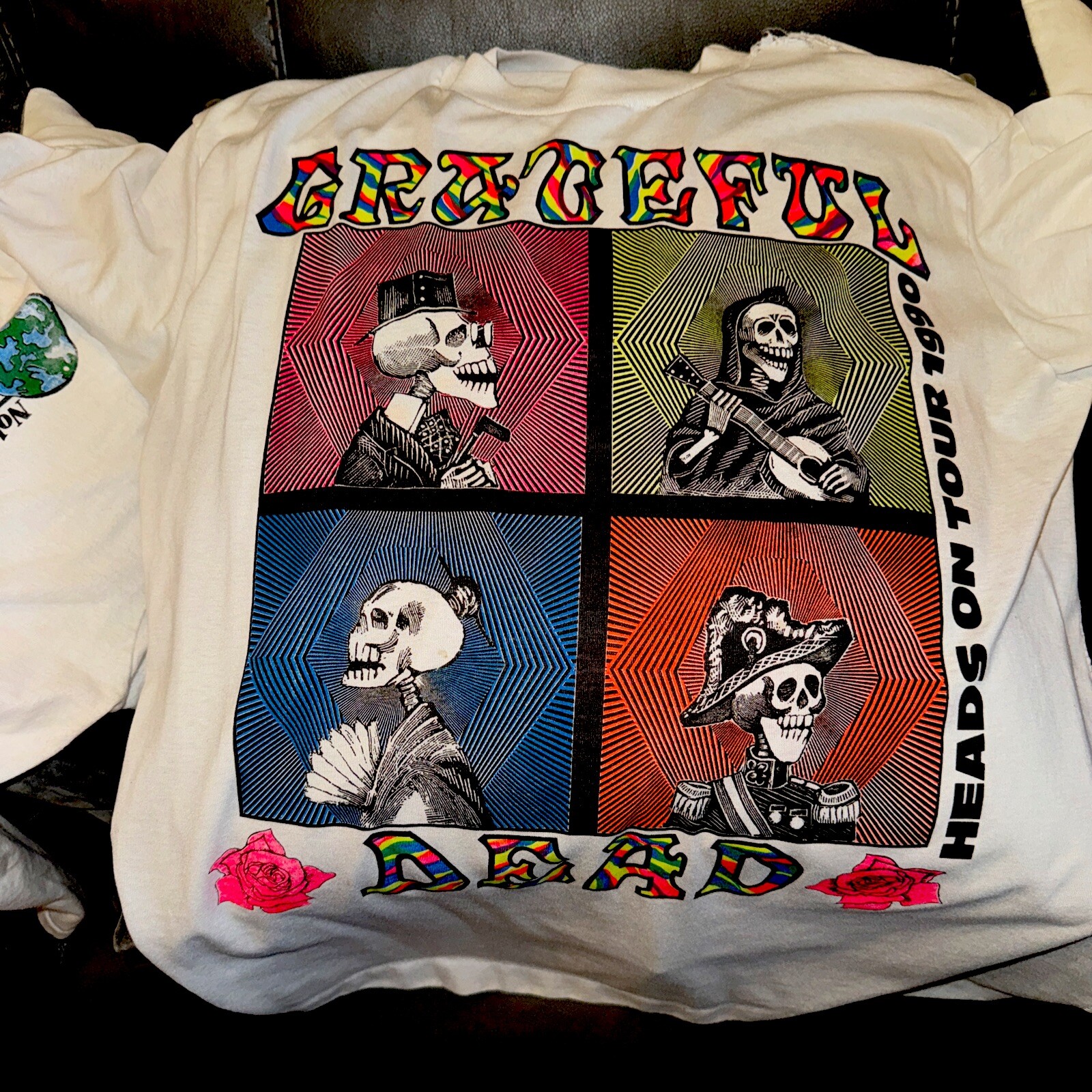 Grateful Dead Shirt T Shirt Vintage 1990 Summer Tour Heads 25th Anniversary XL